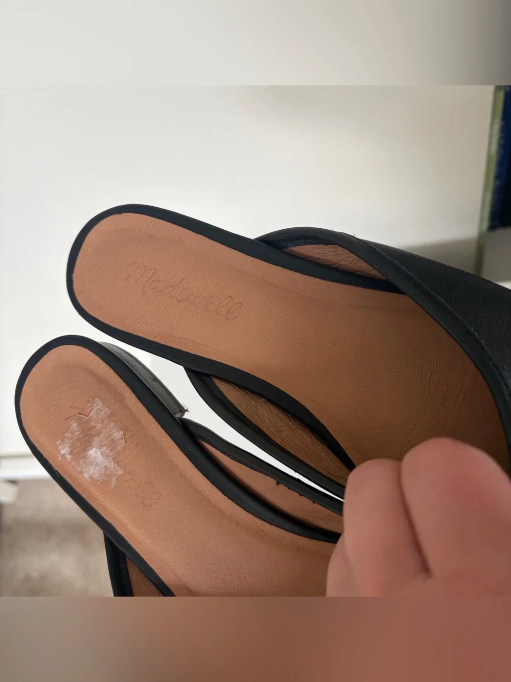 Madewell Adelina Black Leather Slip-On Women's Mules Flats - Picture 2 of 4